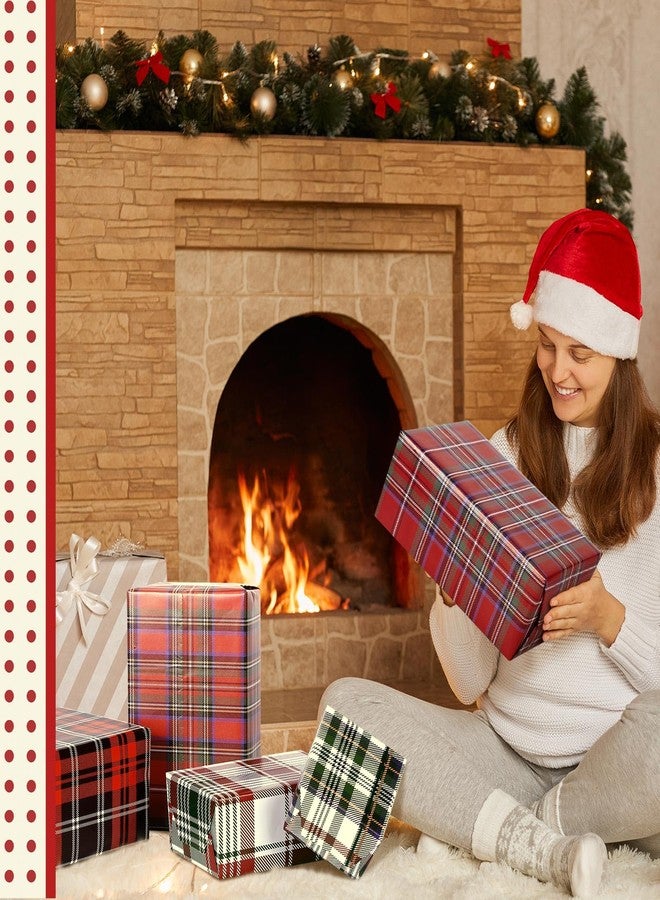 Watersay 12 Sheets Tartan Plaid Christmas Wrapping Paper 20 x 28 Inches Gift Wrap Packaging Red Black White and Green Tartan Wrapping Paper for Holiday Christmas Birthday Party Supplies - Image 5